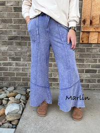 Exposed-Seam Flare Hem Pants with Pockets by Zenana *MULTIPLE COLORS*