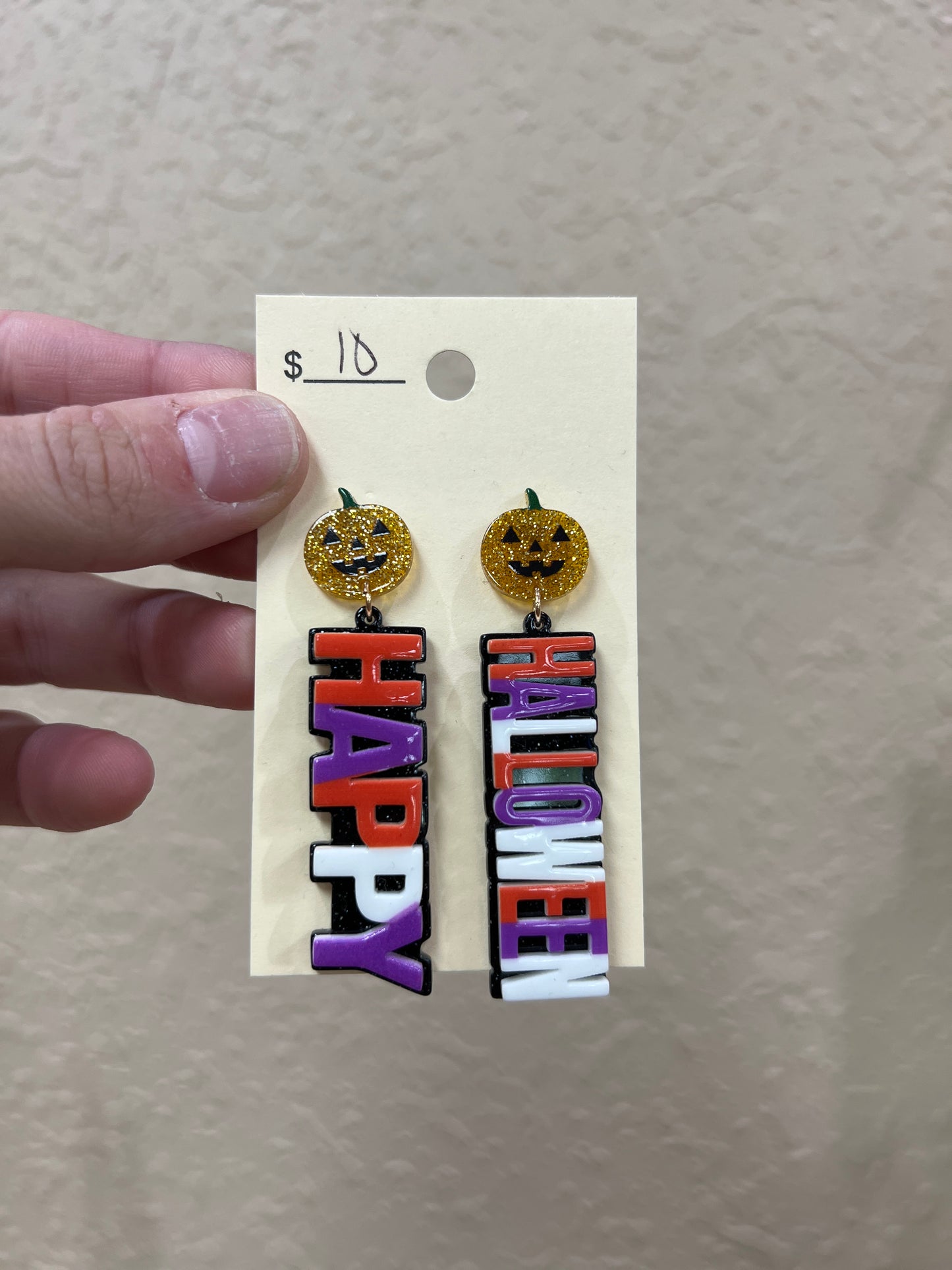 3313- Happy Halloween Acrylic Earrings