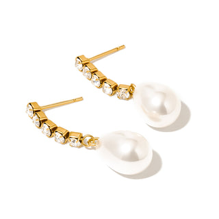 Crane Diamond Pearl Earrings WATERPROOF Wholesale-Earrings-Pretty Simple