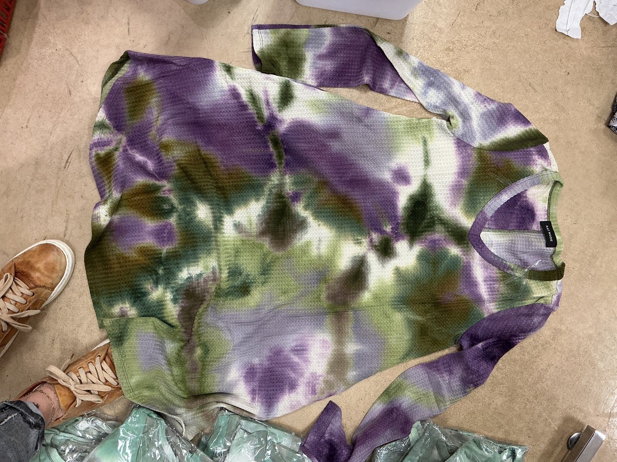 Purple & Olive Waffle Dress DOORBUSTER FUNAL SALE * BIN 24