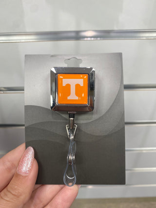 University of Tennessee Volunteers Square Alligator Clip Badge Reel