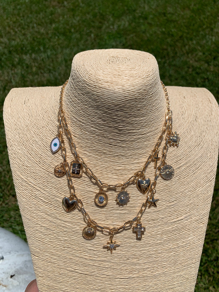 Golden Charm Layered Necklace