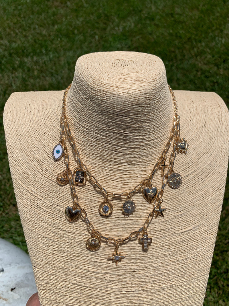 Golden Charm Layered Necklace