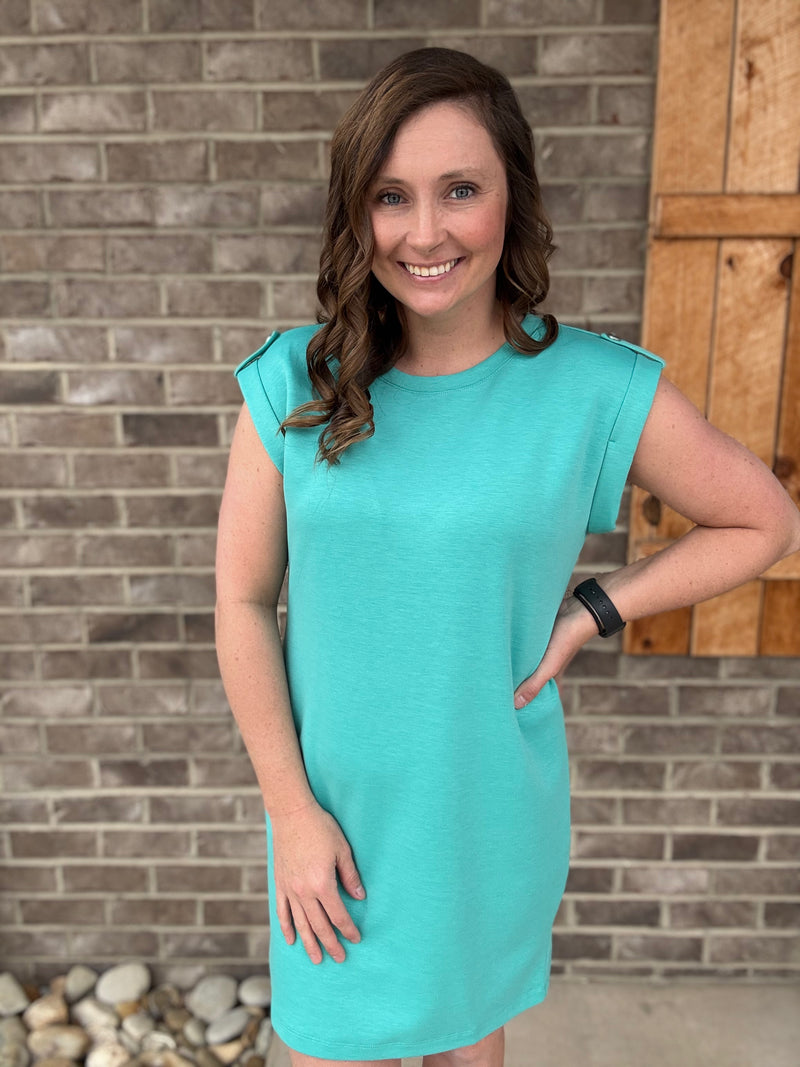 Emerald Cap Sleeve Dress by Dear Scarlett