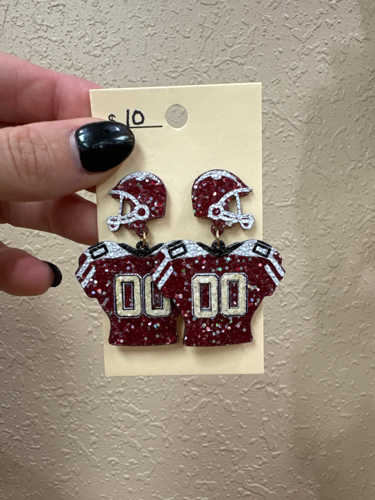 3473- Maroon Sparkle Football Jersey