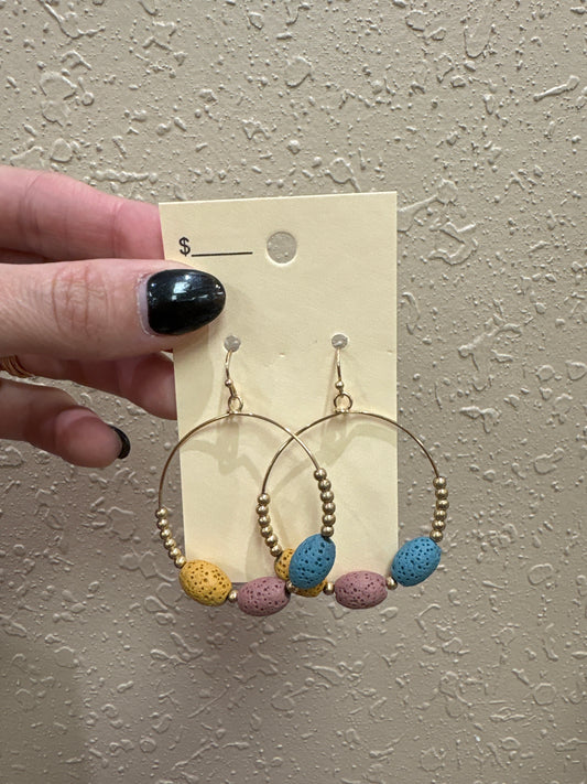 3370- Colorful Hoop Earrings