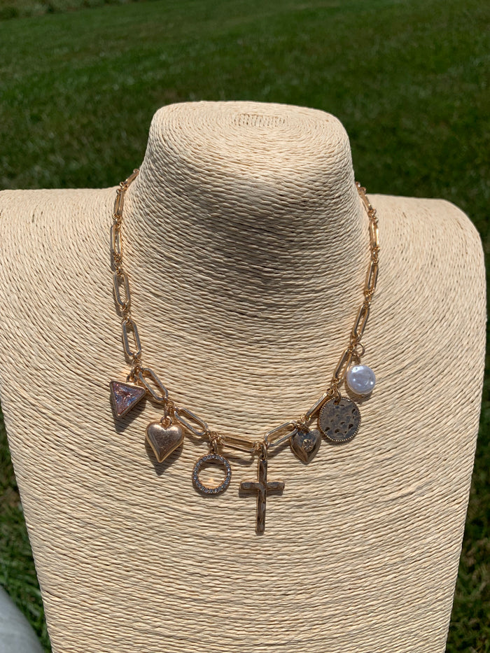 Golden Luxe Chunky Charm Necklace