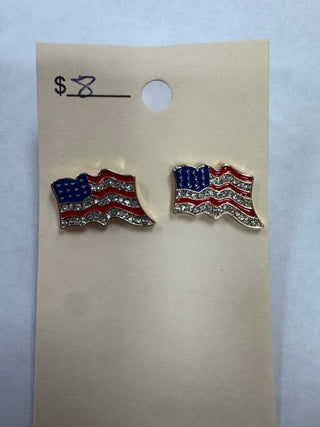 Flag Red, White, Blue Stud Earrings