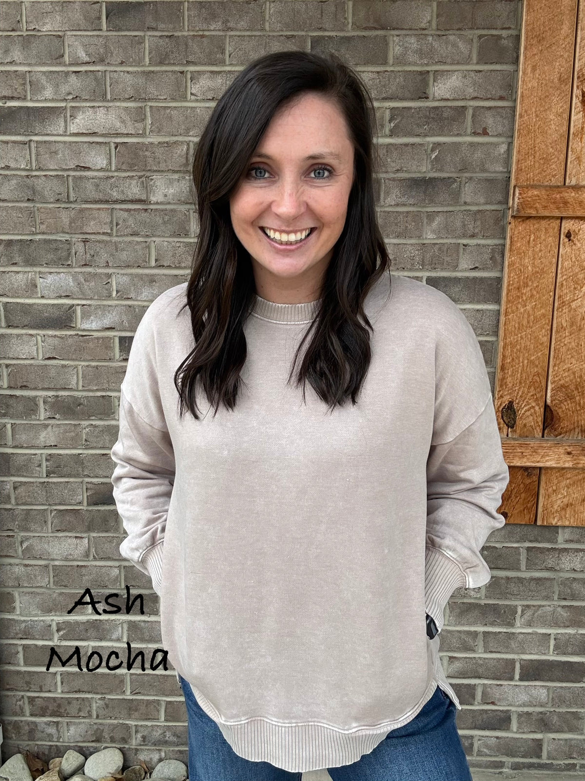 Acid Wash Fleece Hi-Low Hem Pullover with Pockets by Zenana *MULTIPLE COLORS*