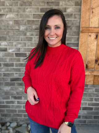 Red Knitted Sweater by Dear Scarlett