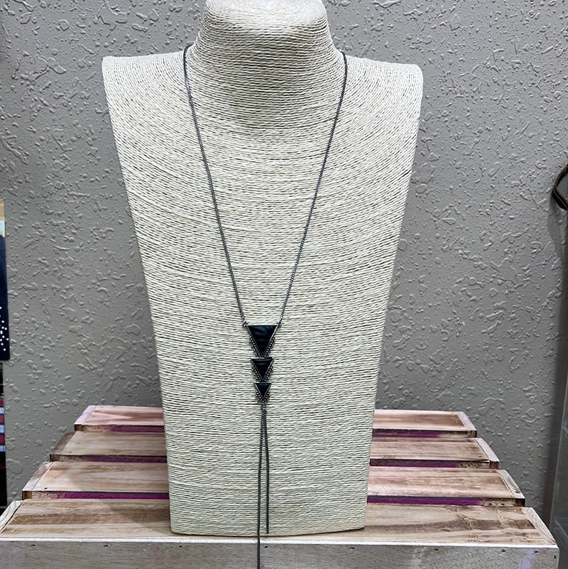 725- Gunmetal Dainty Chain Necklace