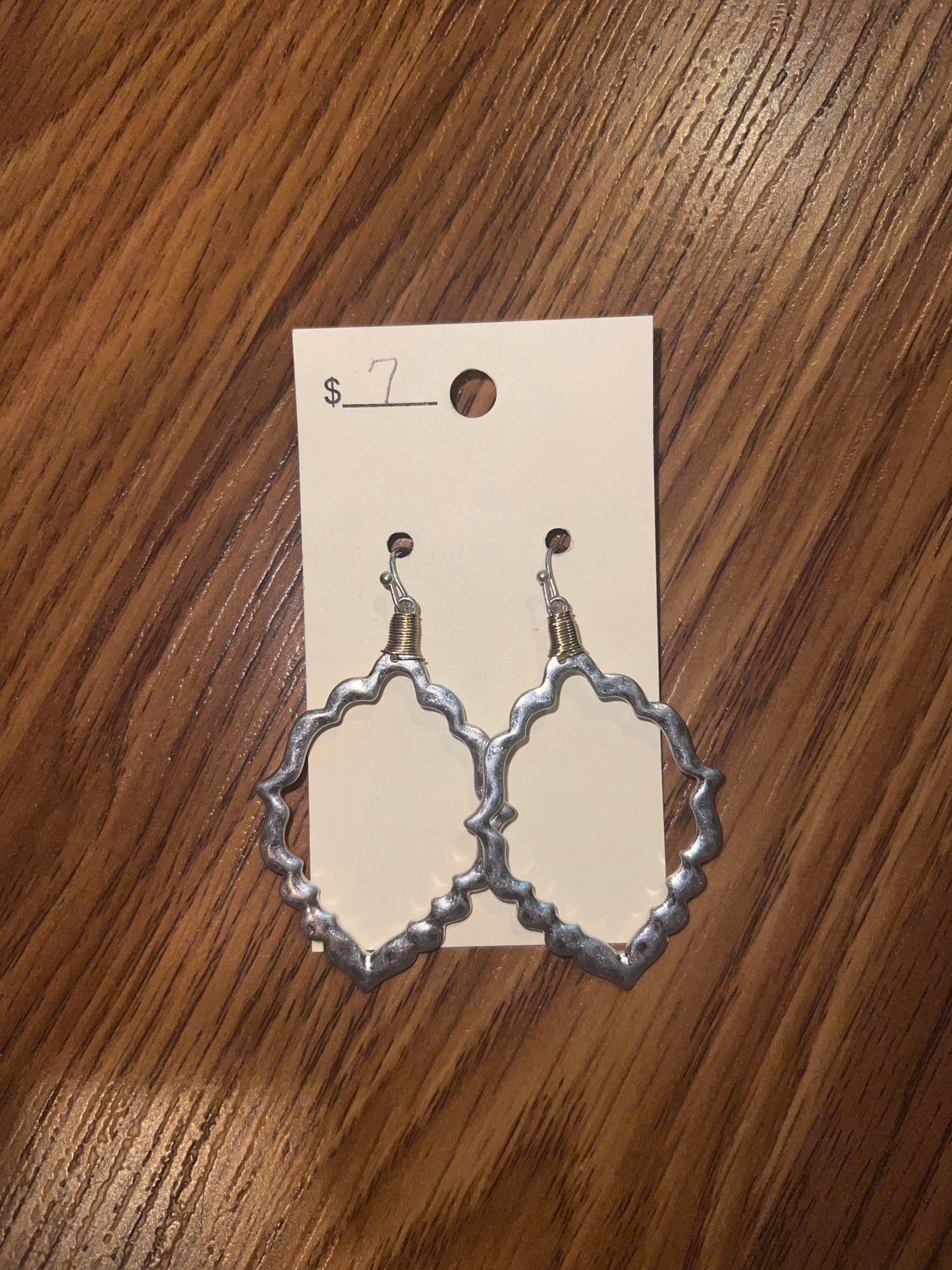 3173- Silver Earrings w/ Gold Wire