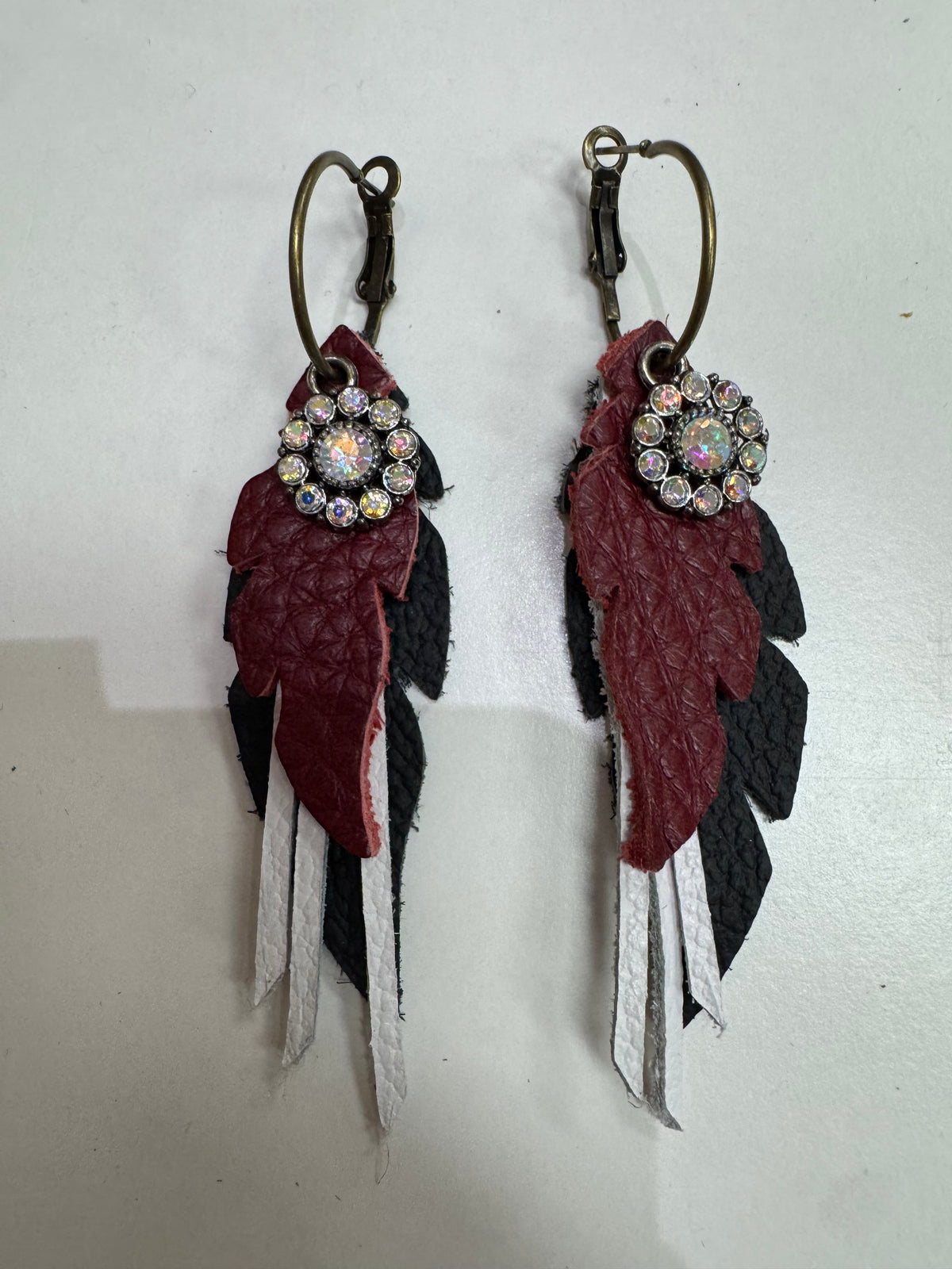 Black, White, Marion Hoop Earrings