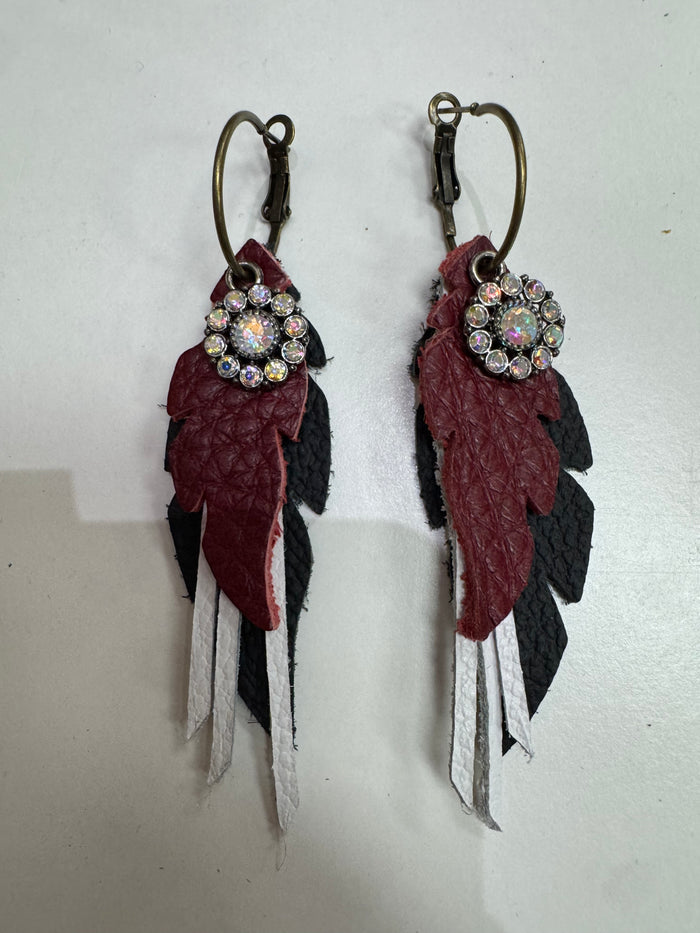 Black, White, Marion Hoop Earrings