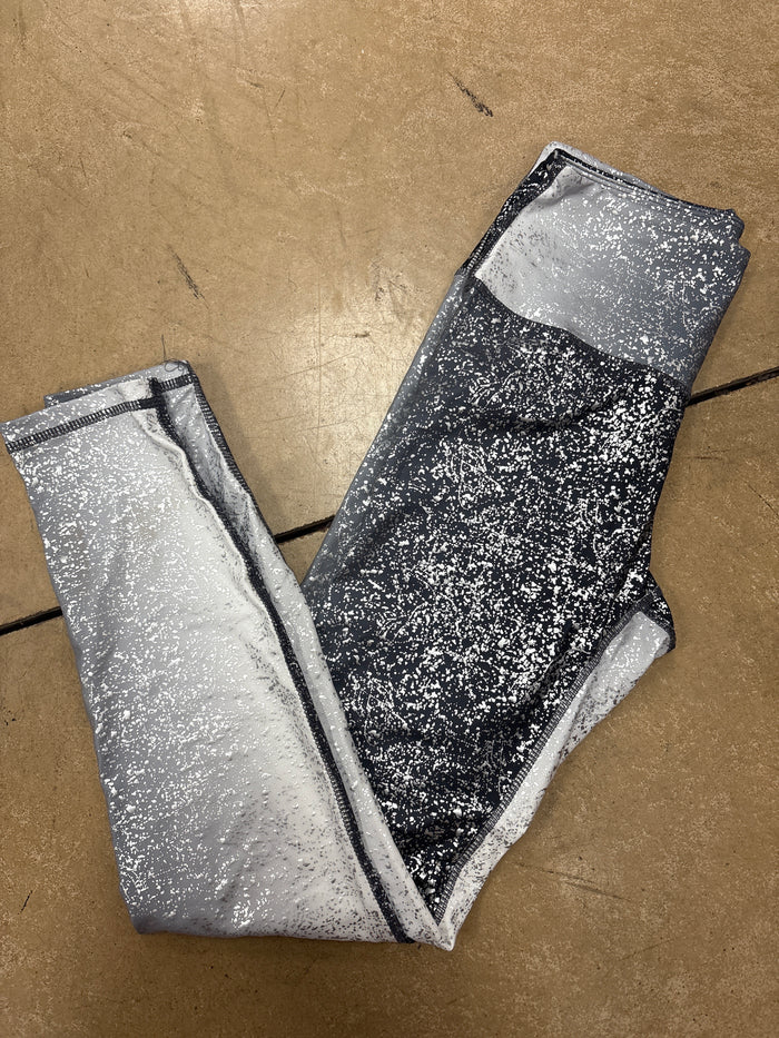 (24) Black & Silver Metallic Full Length Leggings *FINAL SALE* DOORBUSTER