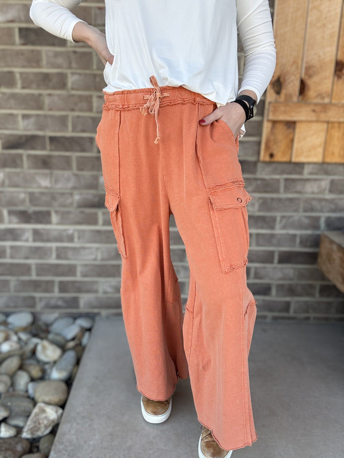 665- Rust Cargo Pull On Pants