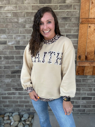 Faith Patch Embroidery Mock Neck Sweatshirt *BRUMLEYS LABEL*