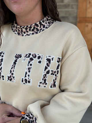 Faith Patch Embroidery Mock Neck Sweatshirt *BRUMLEYS LABEL*