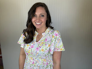Floral Meadow Smocked Waist Maxi Dress by Haptics