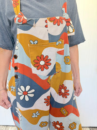 Flower Power Washed Twill Overalls by Easel