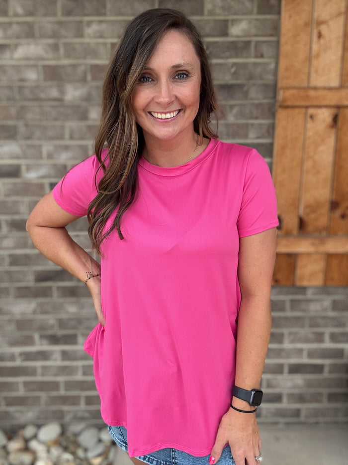 Fuchsia Butter Soft Short Sleeve Tee
