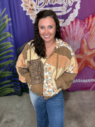 Washed Fabric Mix Patchwork Jacket | OLI & HALI MARKET PREORDER