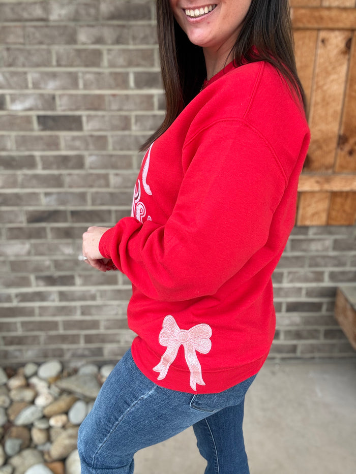 Be Mine Bow Valentines Sweatshirt
