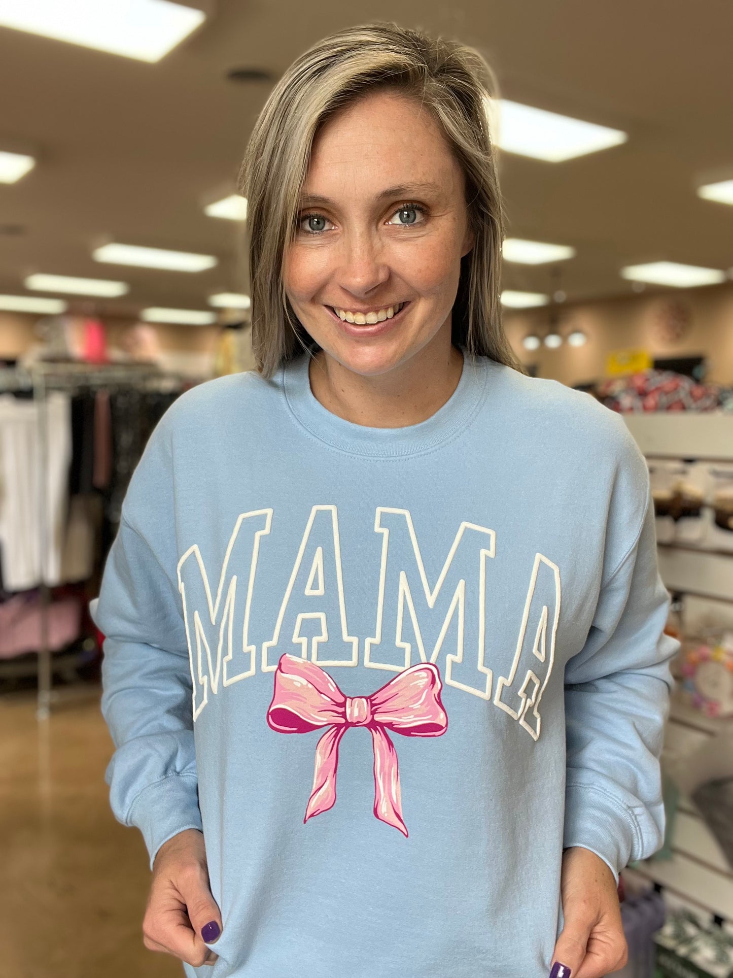 2067- Mama w/ Varsity Letters Pullover by Simply Southern