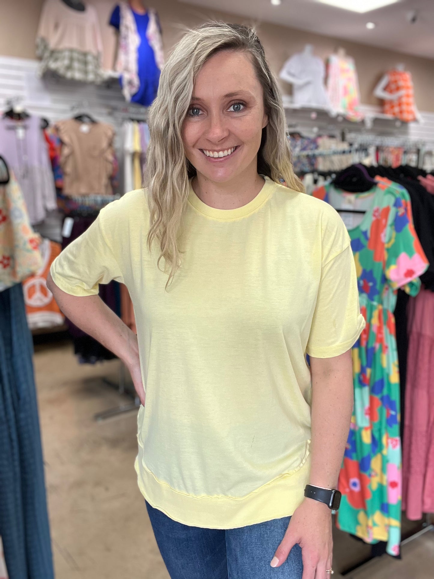 2154- Beach Yellow Poncho Short Sleeve Top by Royce