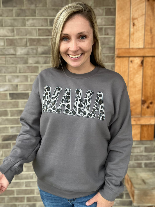 3043- Cowhide Mama Sweatshirt