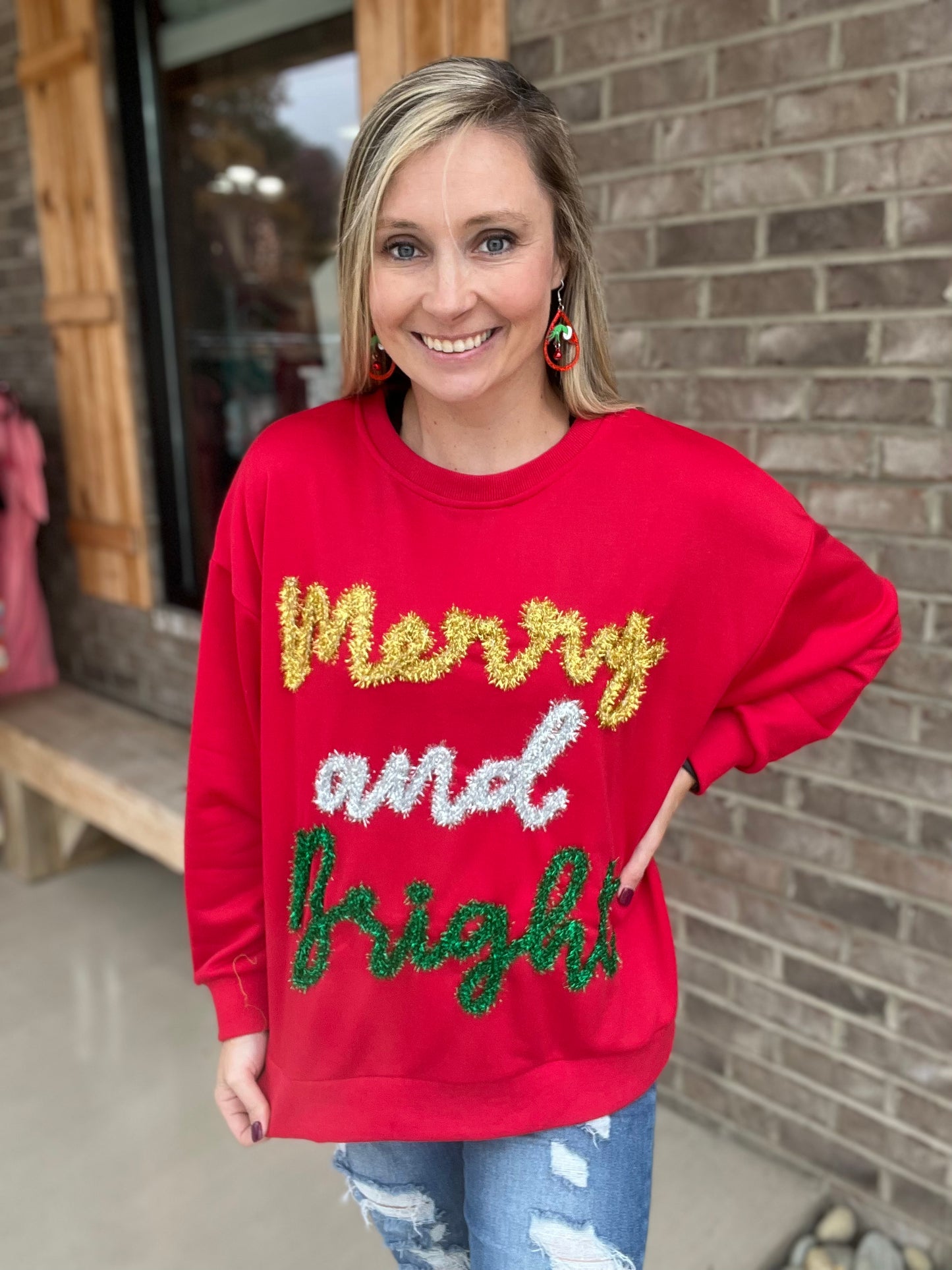 10263- Merry & Bright Tinsel Pullover