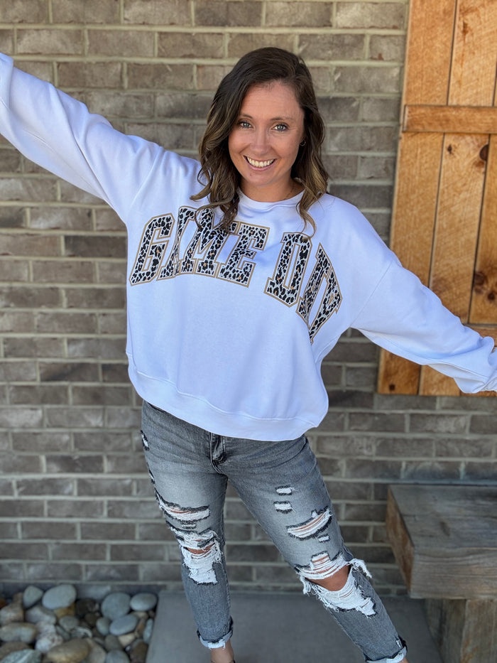 Game Day Arch Long Sleeve Janice Melange Fleece Pullover by Royce