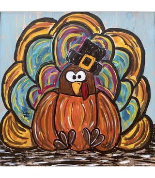 Gobble Til You Wobble Graphic Tee - Indigo Blue Preorder