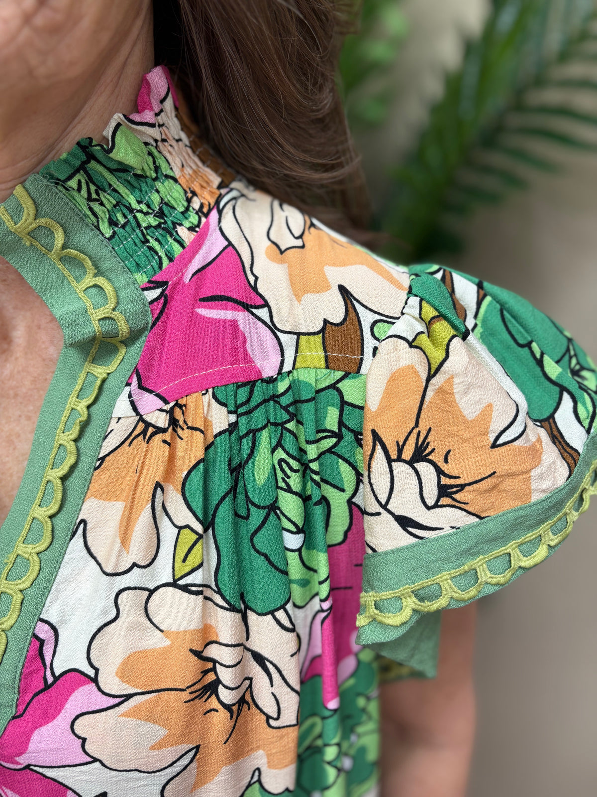 Green Mix Bold Floral Tiered Midi Dress by Umgee