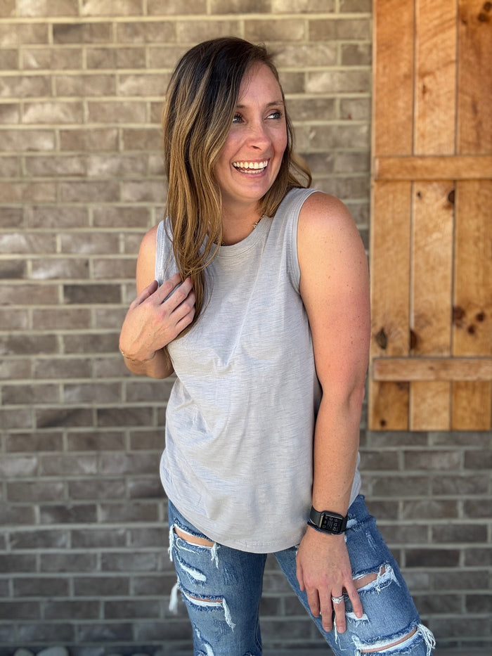 Grey Miranda Tank Top by Royce