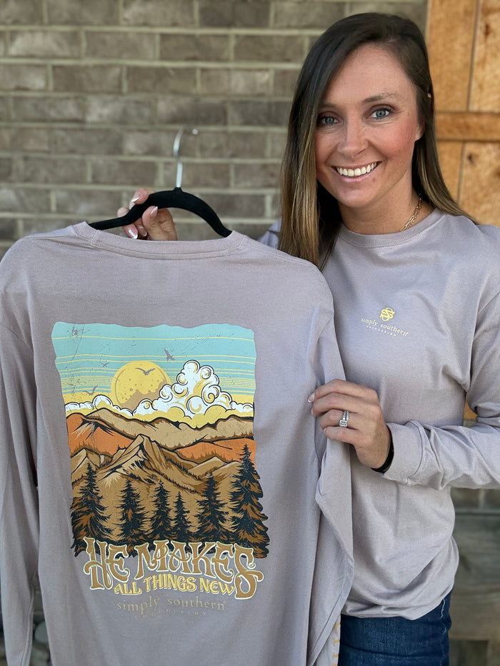 He Makes All Things New Long Sleeve T-Shirt by Simply Southern
