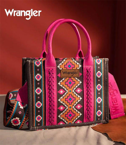 3790- Hot Pink Aztec Wrangler Crossbody Purse