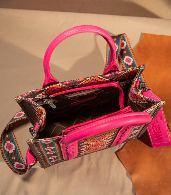 3790- Hot Pink Aztec Wrangler Crossbody Purse