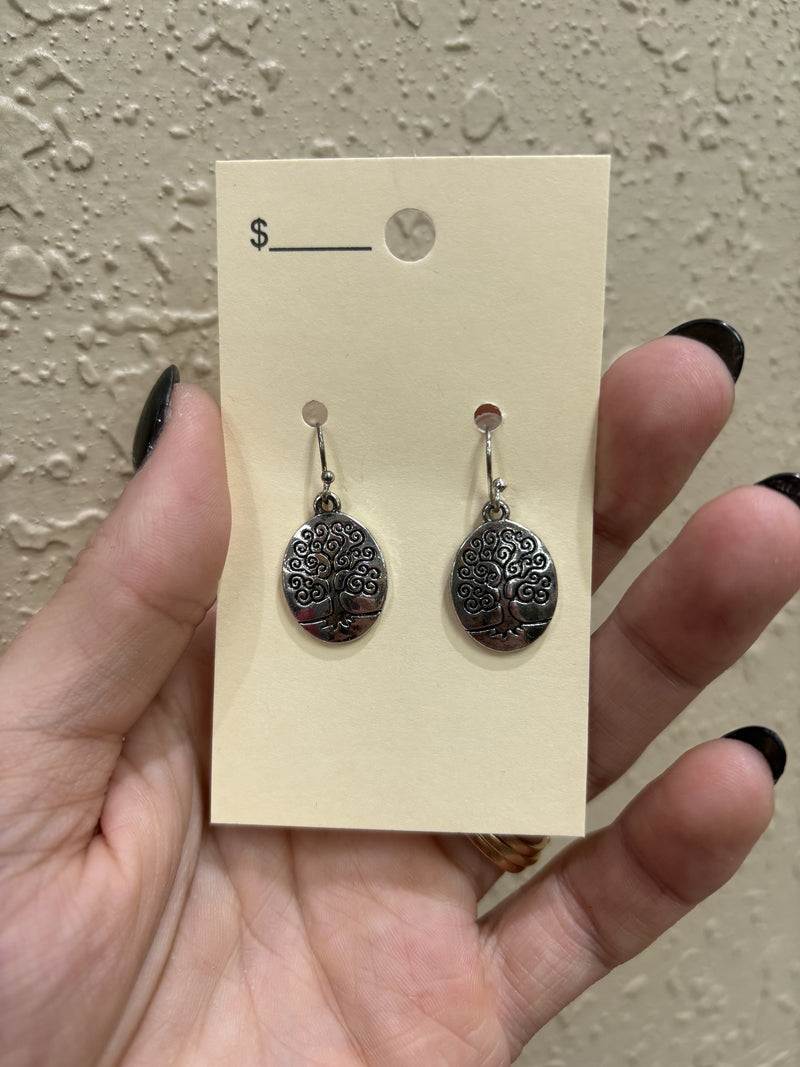 3375- Silver Tree Of Life Small Earrings