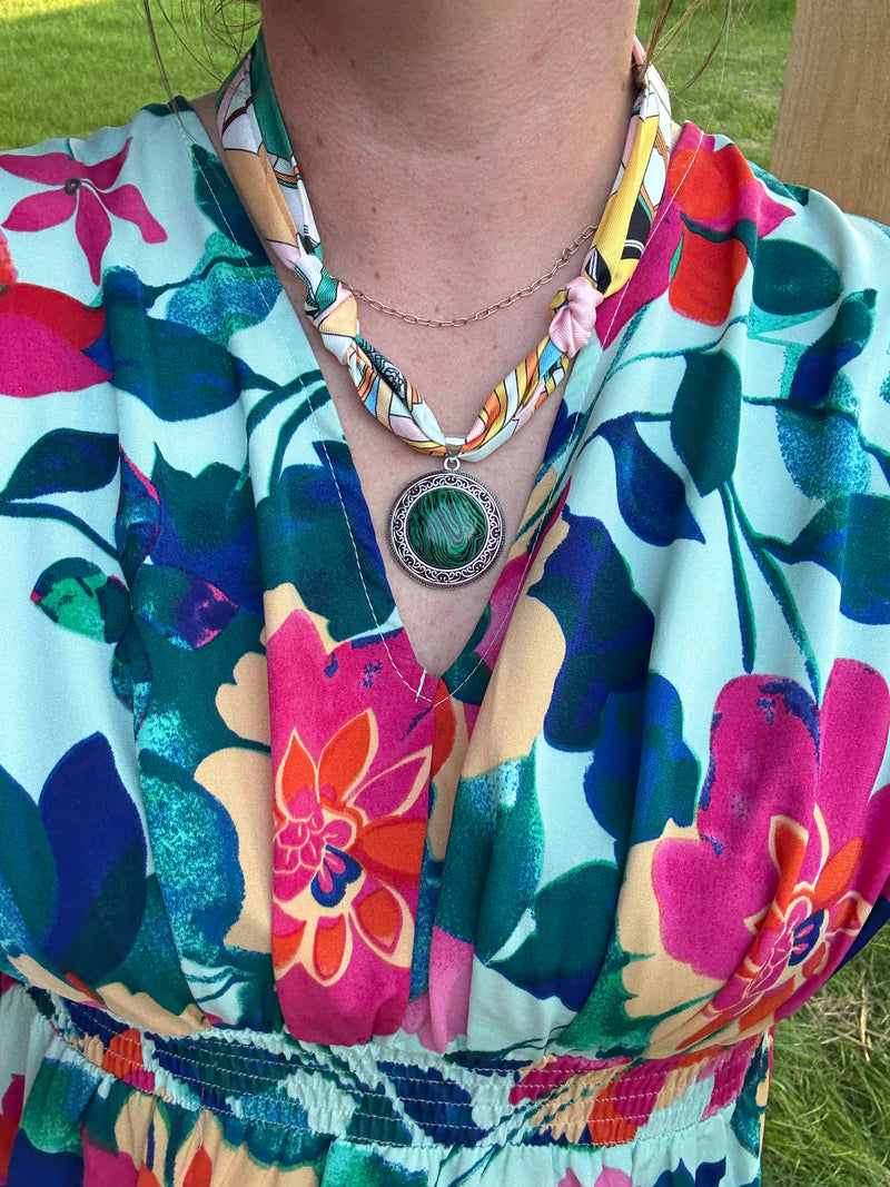 Scarf Necklace w/ Pendant