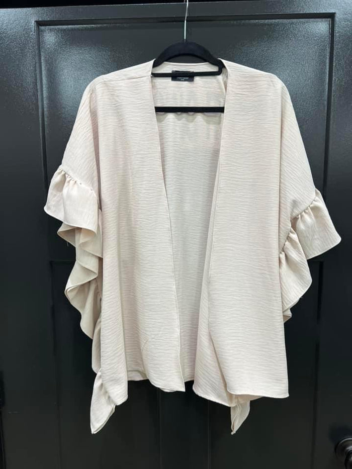 2006- Taupe Ruffle Sleeve Cardigan