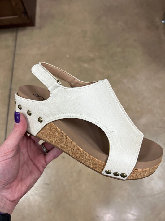 2062- Cream Volta Wedges by Corkys