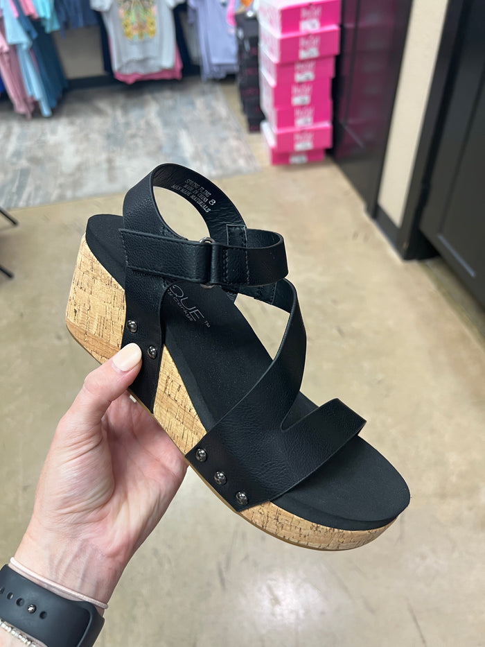 2282- Black Spring Fling Wedges by Corkys