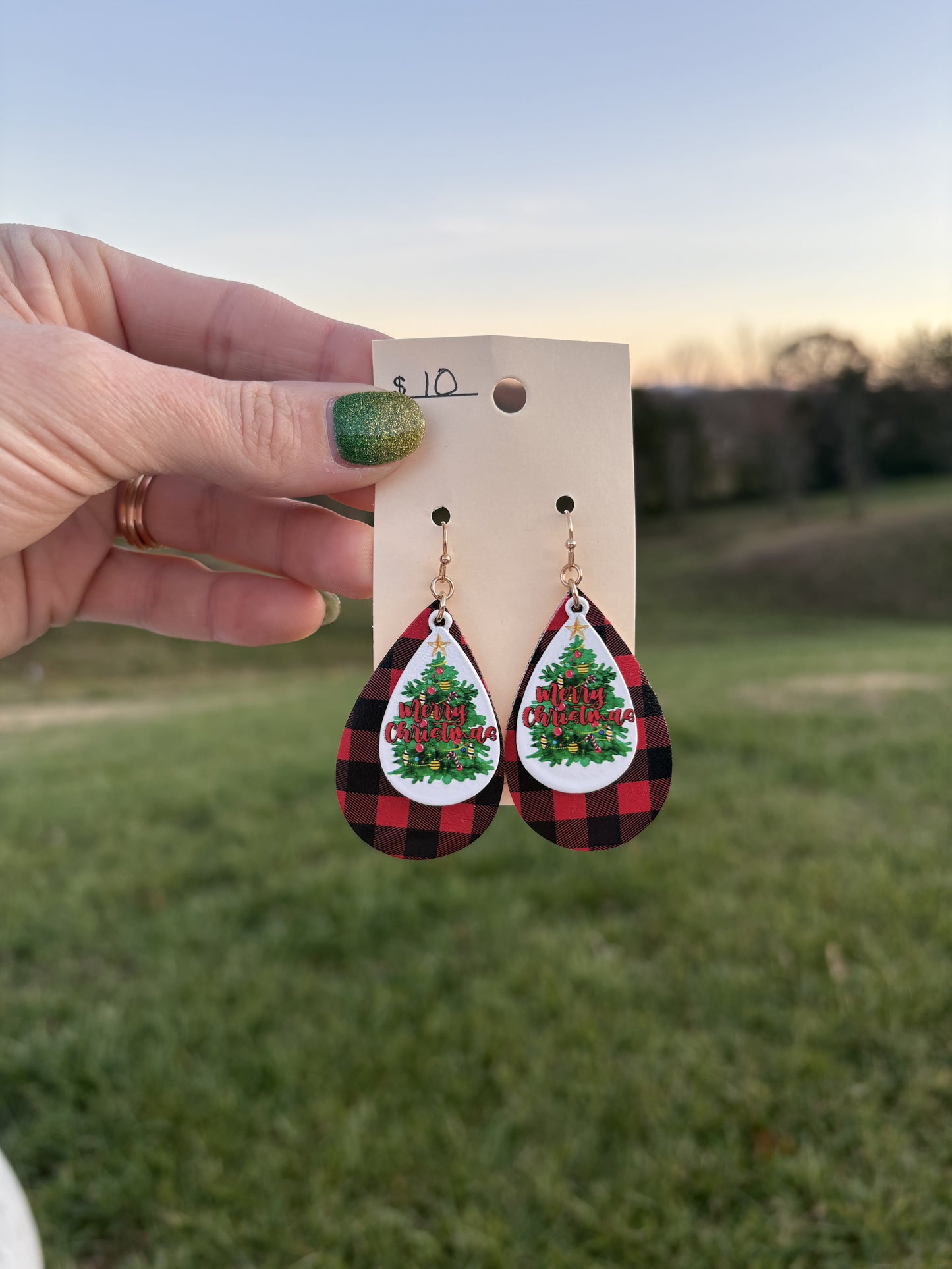 8374- Merry Christmas Layer Earrings