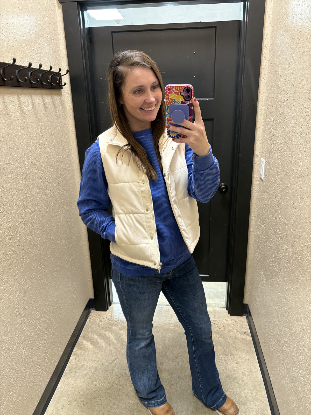 3365- Cream Puffer Vest
