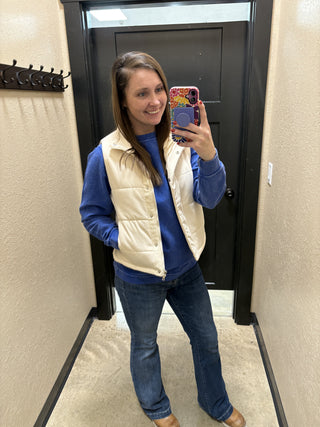 3365- Cream Puffer Vest