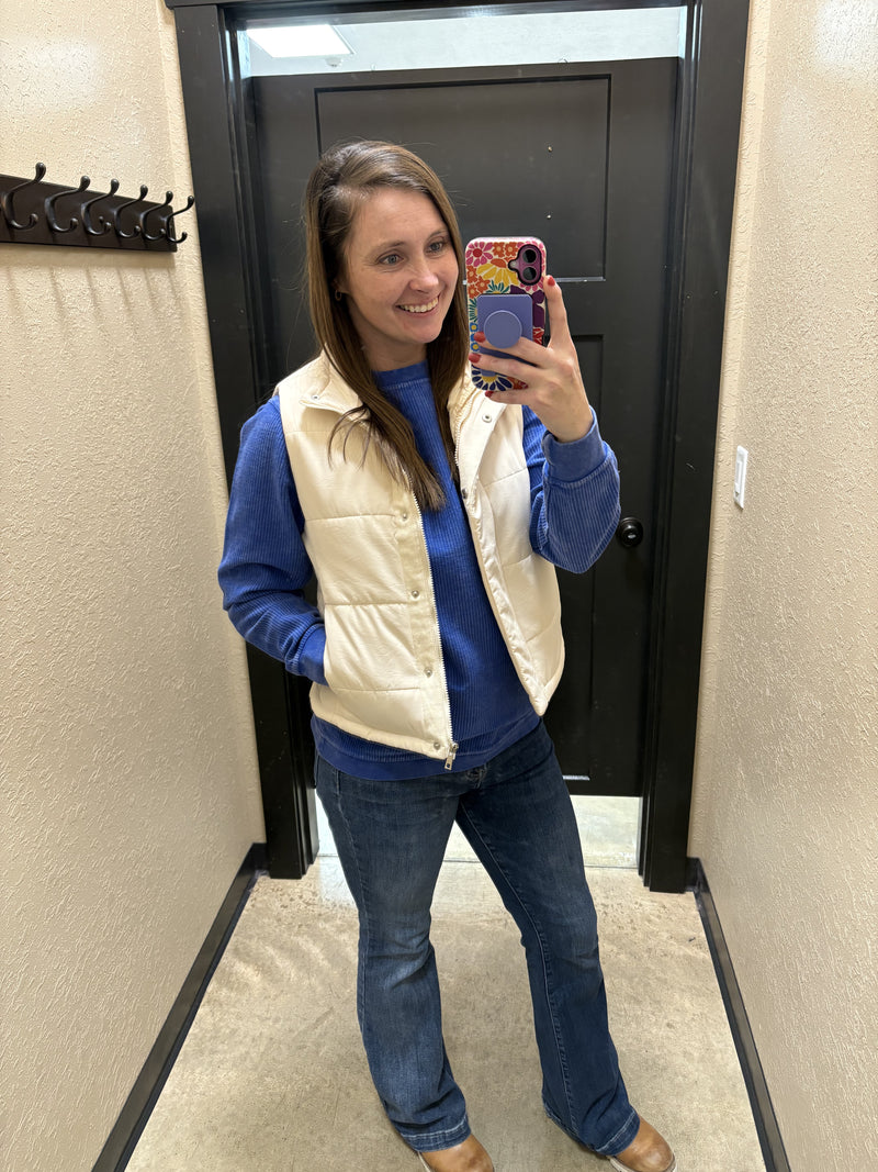 3365- Cream Puffer Vest