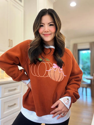 *PREORDER* Pumpkin LayerPop™ Double Cuffs Sweatshirt by JadyK