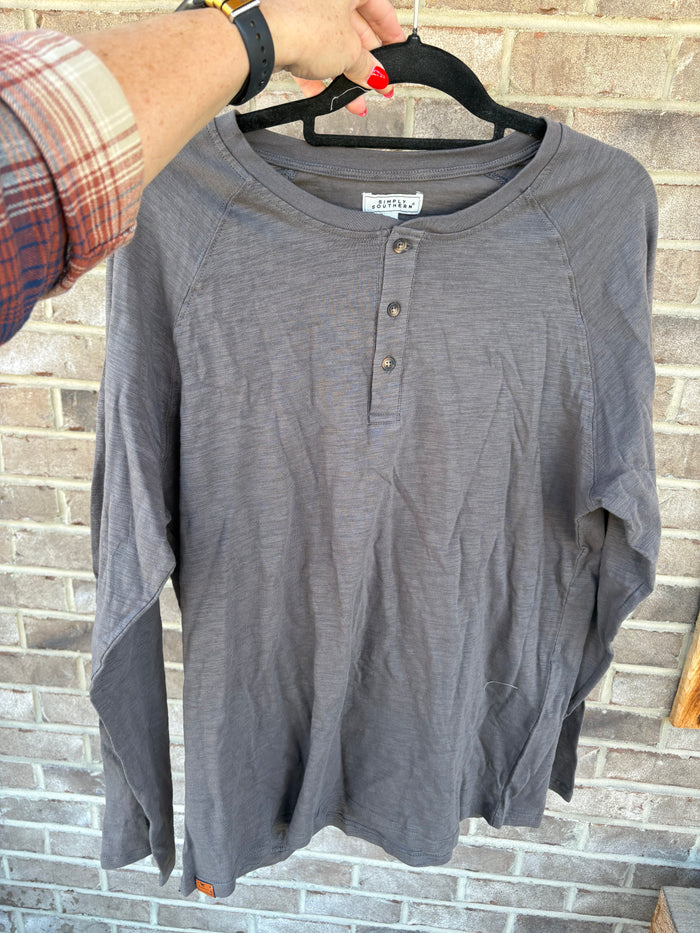 Men’s - Simply Southern Henley Long Sleeve Top *FINAL SALE!*