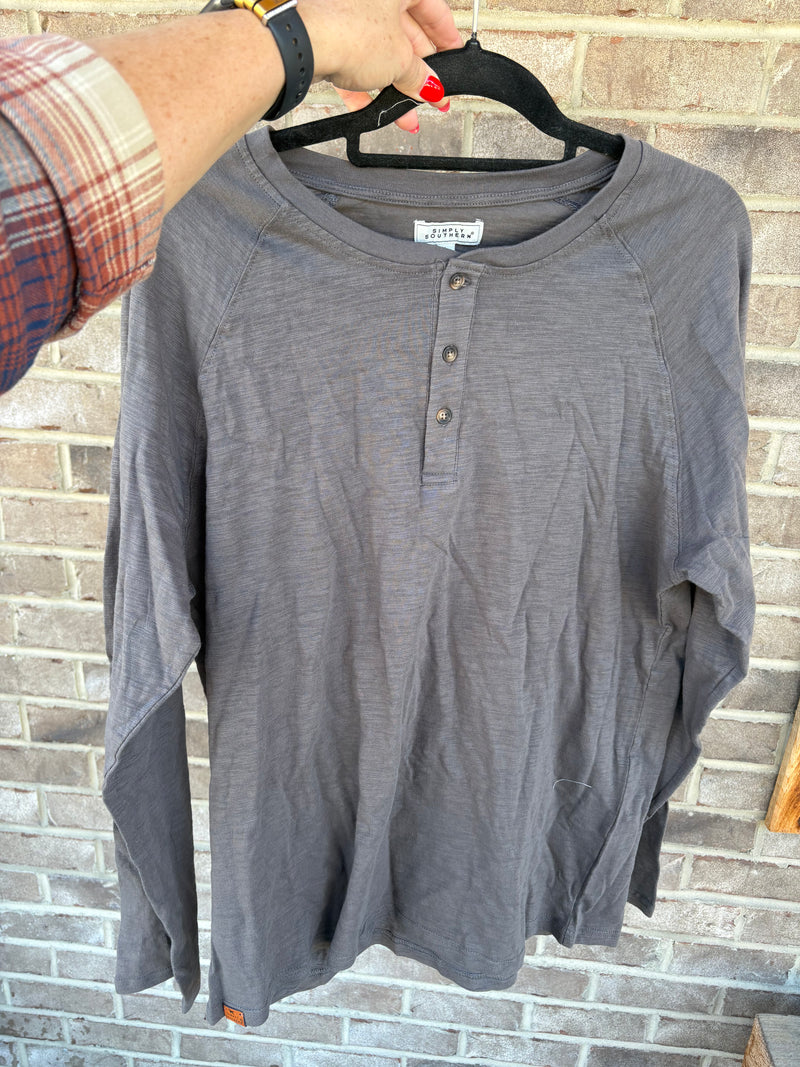 Men’s - Simply Southern Henley Long Sleeve Top *FINAL SALE!*
